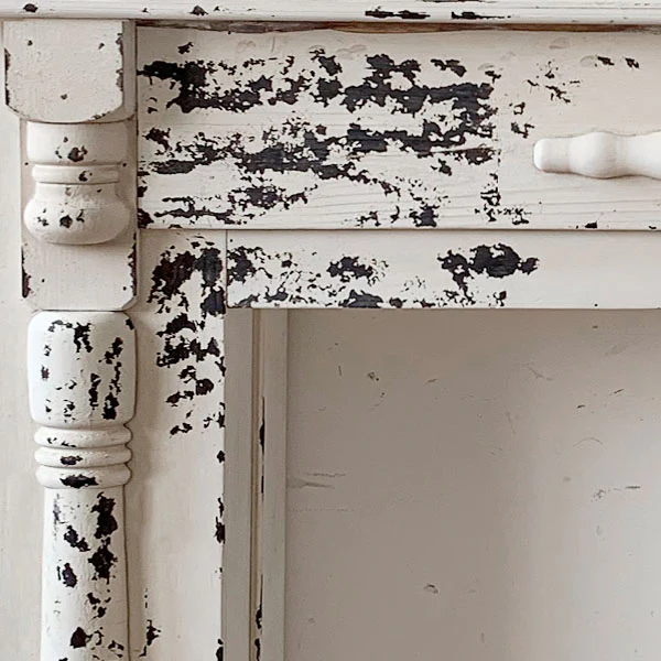 Extreme Distressing Whitewashed Mantel | DES Exclusive