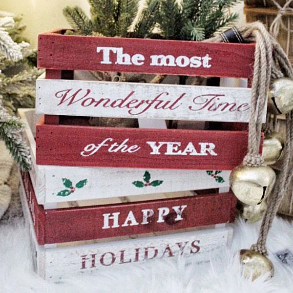Holiday Yardstick Crates, Set of 2