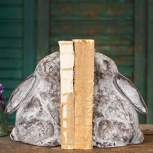 Cast Iron Bunny Bookends