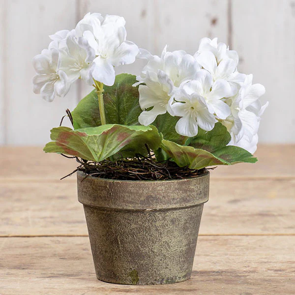 Lifelike Potted Geranium