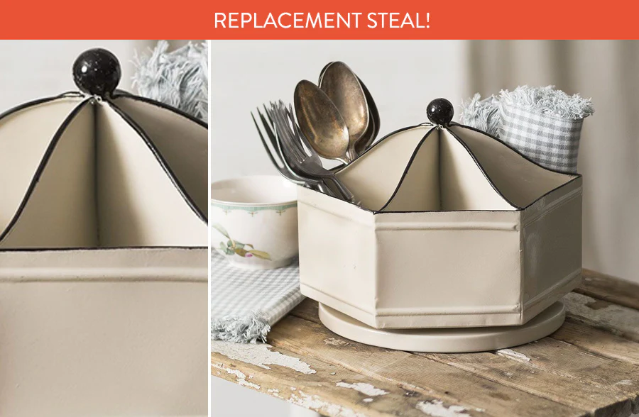 Enamel Spinning Desktop Organizer