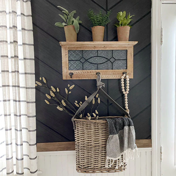 Glass Window Wall Hook Shelf