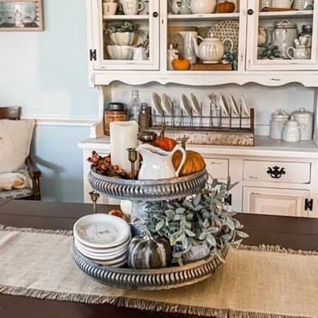 Galvanized Cutout Two-Tier Tray