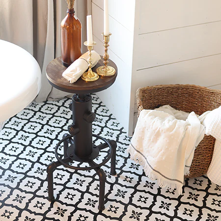 Adjustable Wooden Top Industrial Pipe Stool