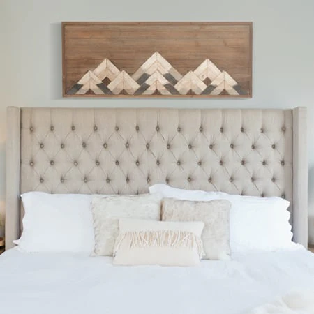 Huge Geometric Mountain Wooden Wall Art