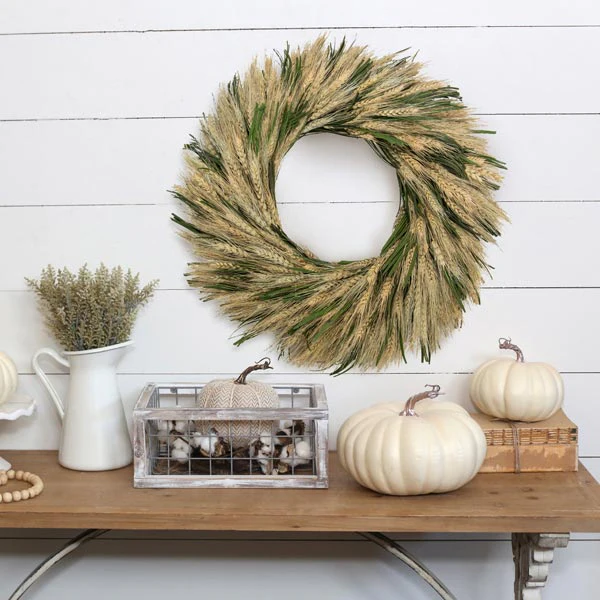 Wheat & Green Cycas Leaf Wreath