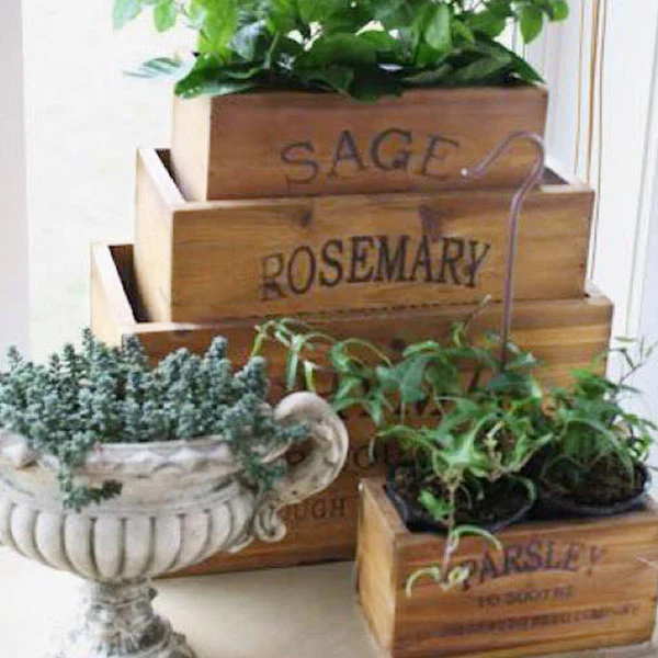 Wall Planters Indoor | Wooden Herb Buckets