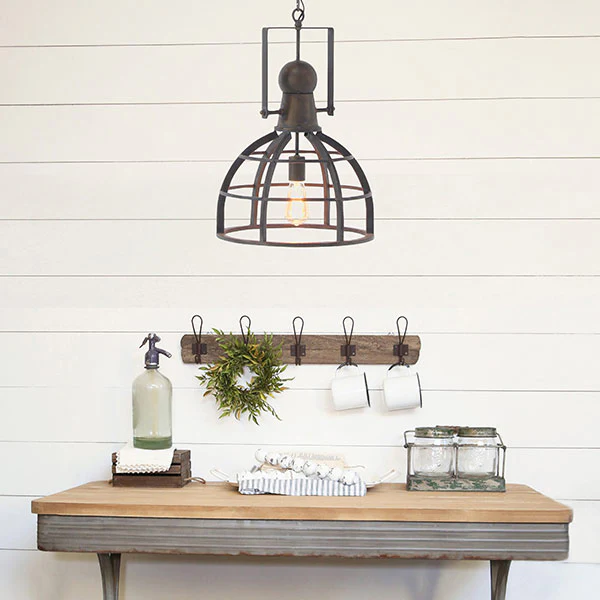 Caged Metal Pendant Lamp