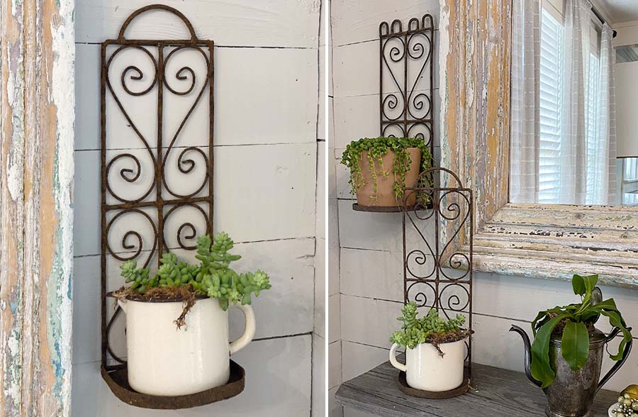 FOUND Rusted Iron Wall Sconces, Set of 2
