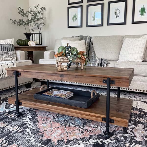 Rolling Coffee Table | Rustic Utilitarian