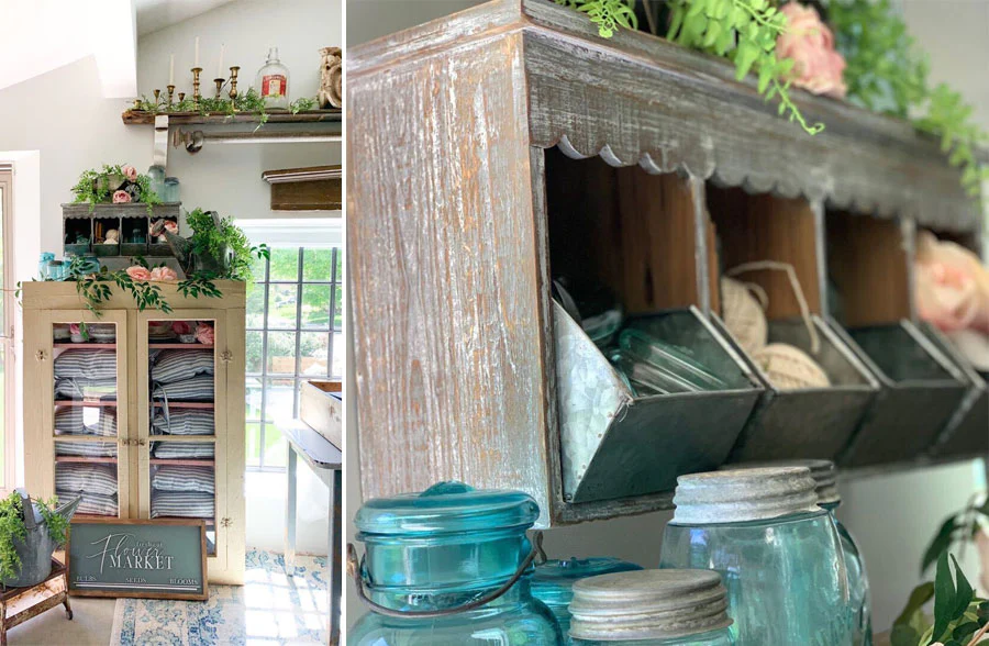 Wooden Wall Cubby with Pull-out Trays