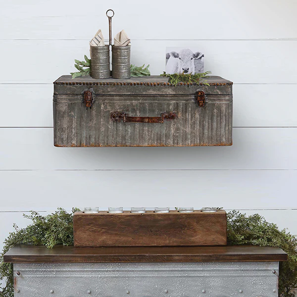 Metal Suitcase Wall Shelf