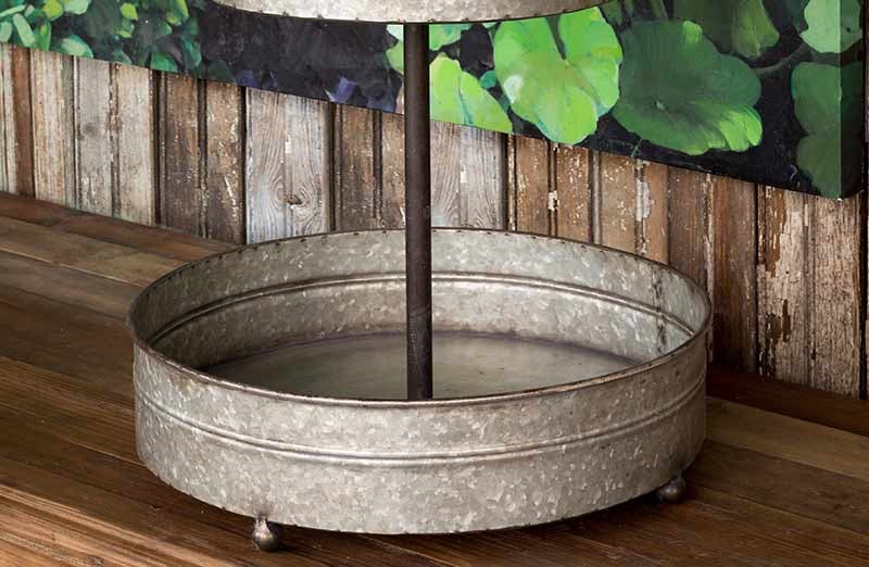 Galvanized Two Tier Serving Tray