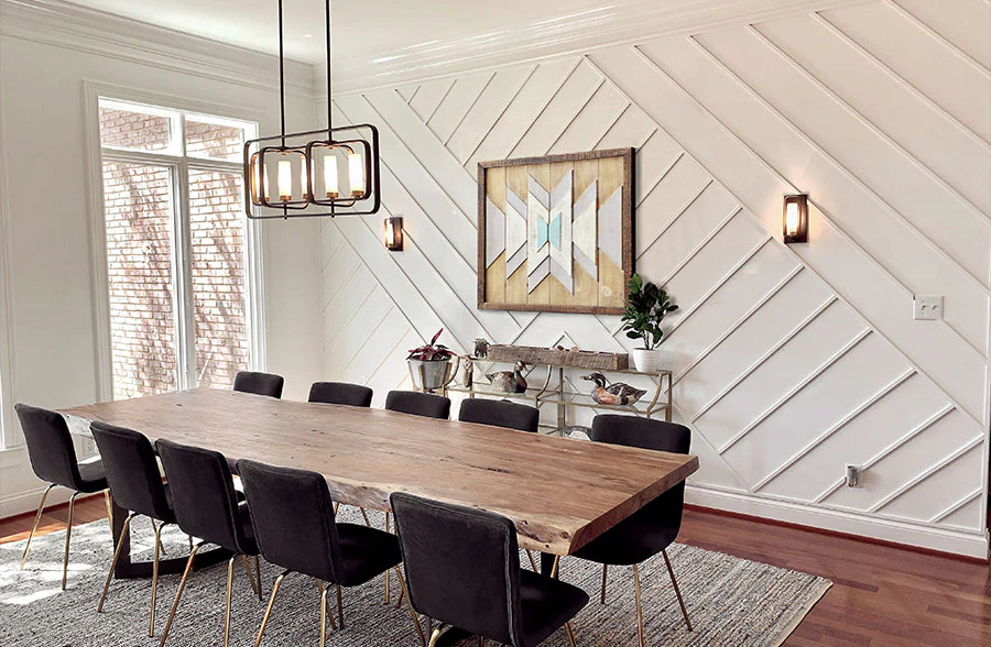 Chevron Pattern Geometric Wooden Wall Plaque