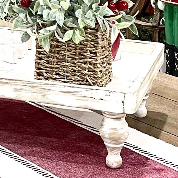 Distressed Wooden Footed Riser Trays, Set of 2