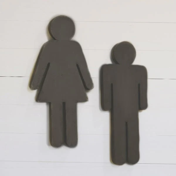*LARGE* Metal Gender Bathroom Signs  Set of 2