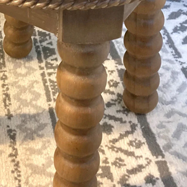 Carved Edge Wooden Milking Stool Riser