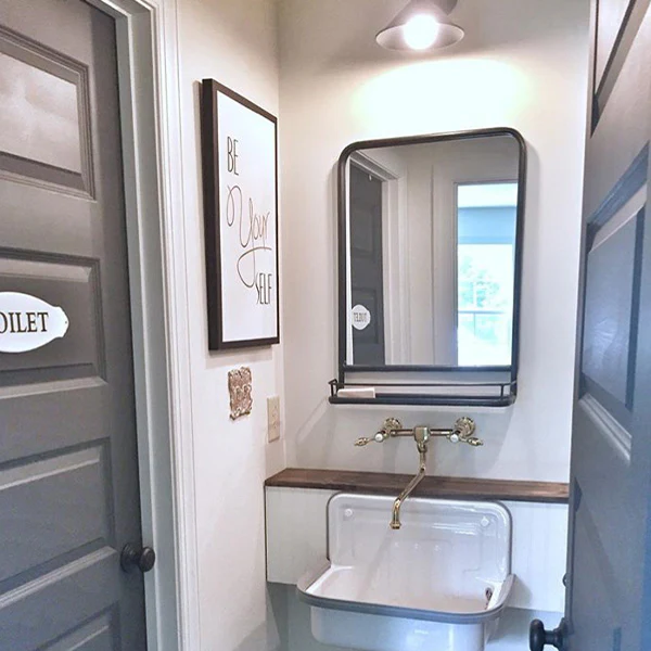 Vintage Inspired Metal Mirror, single