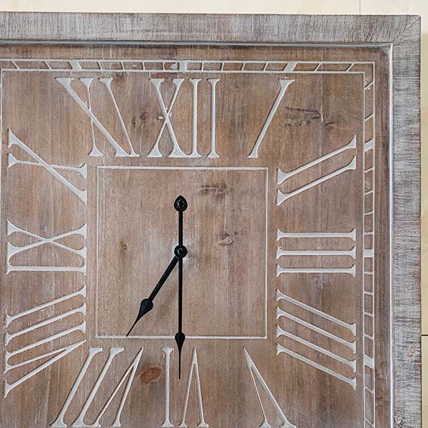 Dark Finish Square Wooden Wall Clock