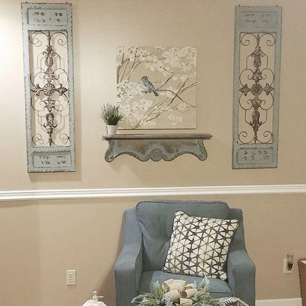 Old Carved Wooden and Iron Garden Gate