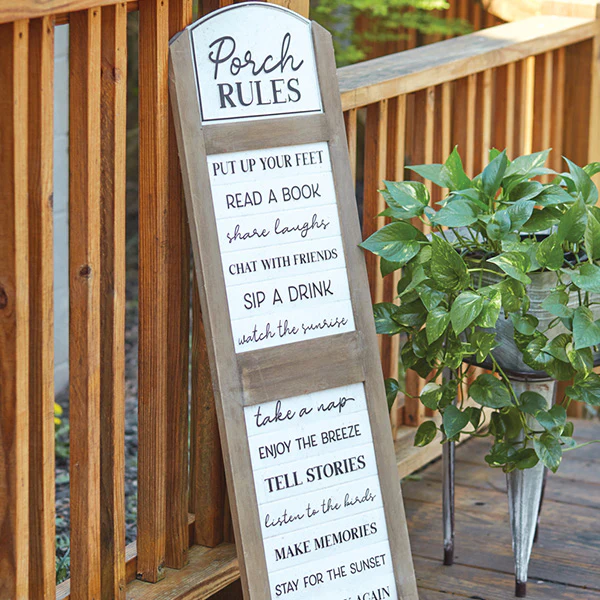 Porch Rules Hanging Sign