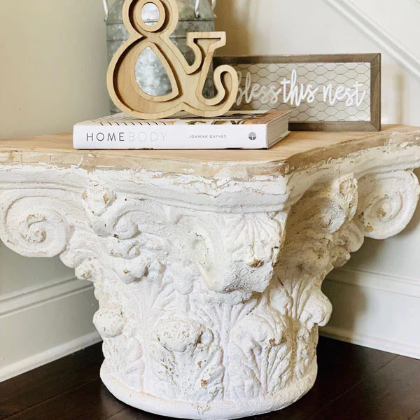 Carved Column Side Table