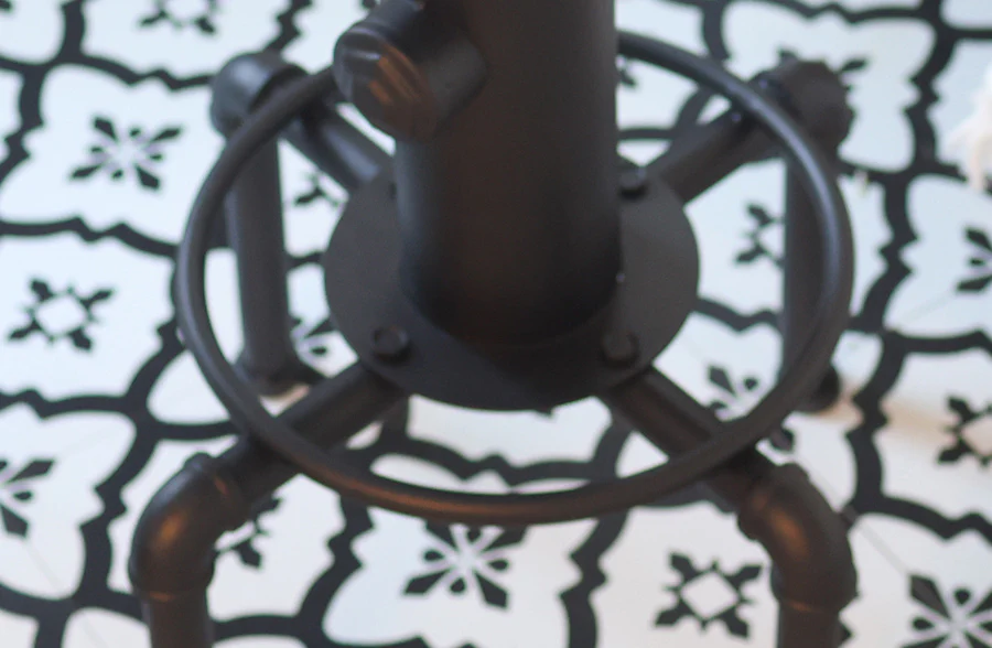 Adjustable Wooden Top Industrial Pipe Stool