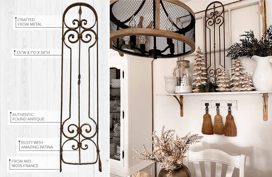 FOUND 1800s French Architectural Cast Iron Panel