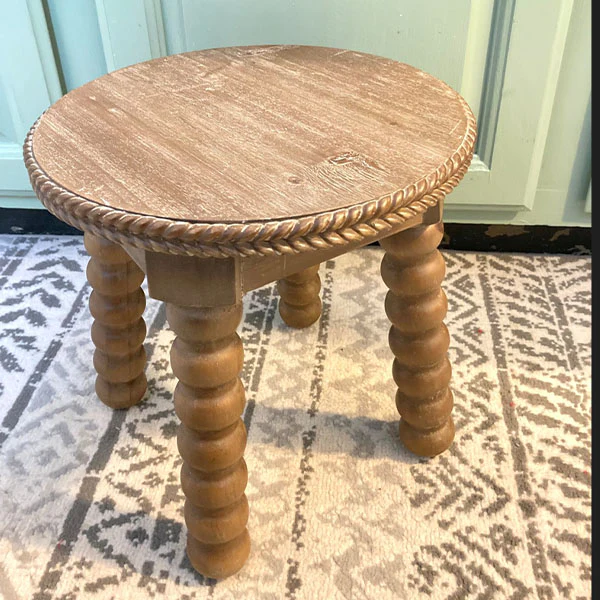 Carved Edge Wooden Milking Stool Riser