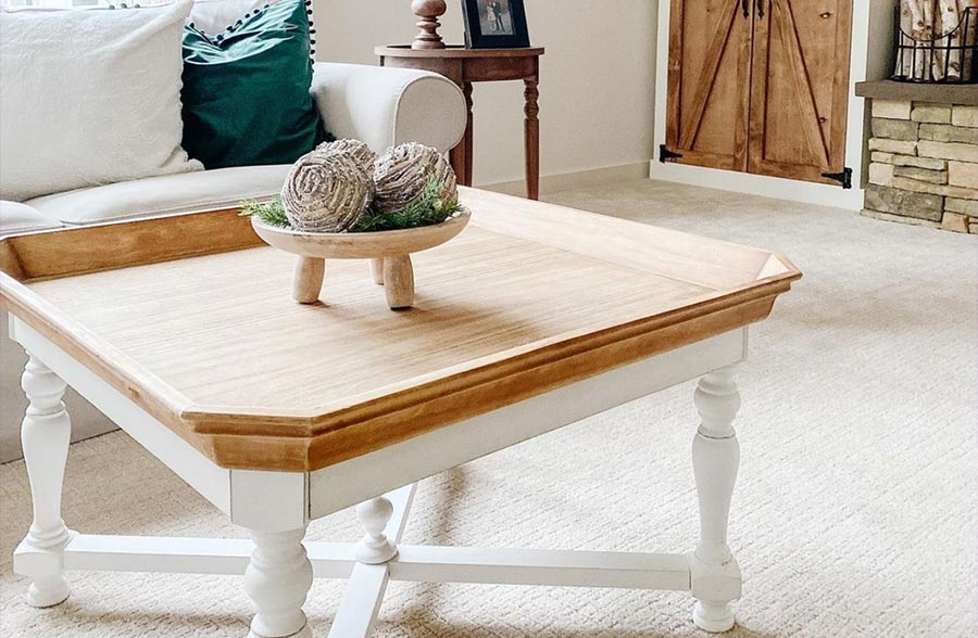 Distressed Natural Stonewash Coffee Table
