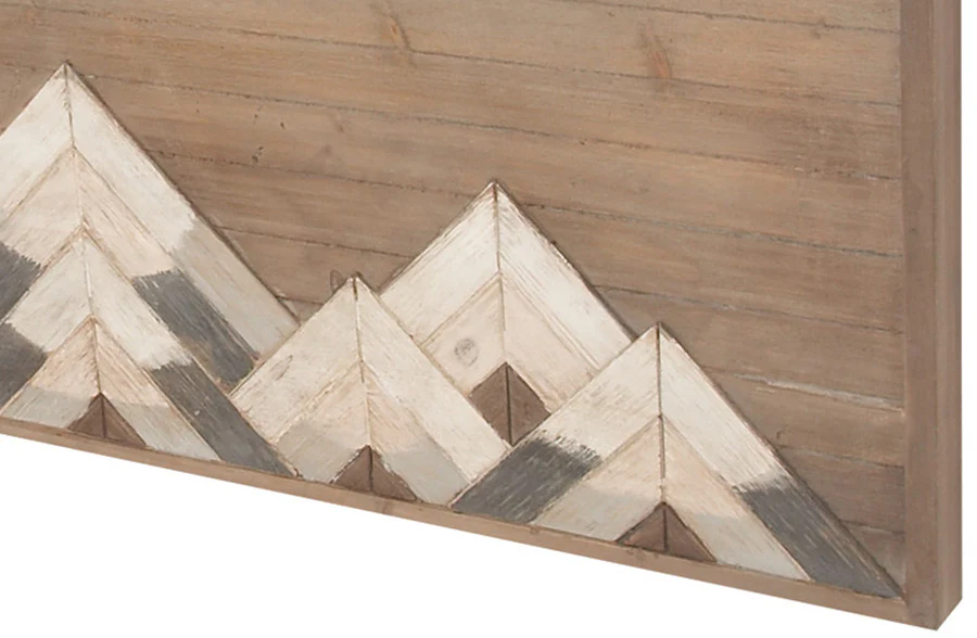 Huge Geometric Mountain Wooden Wall Art