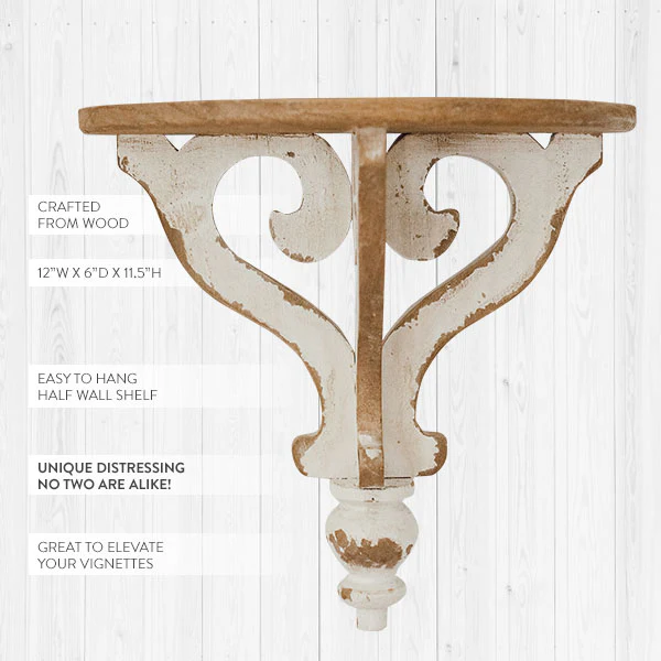 Charming Cottage Corbel Scroll Shelf