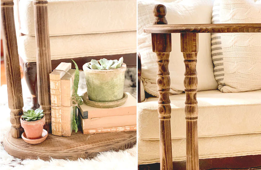 Wooden Sofa Slide Table