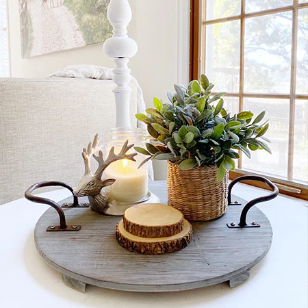 Wooden Footed Cellar Tray