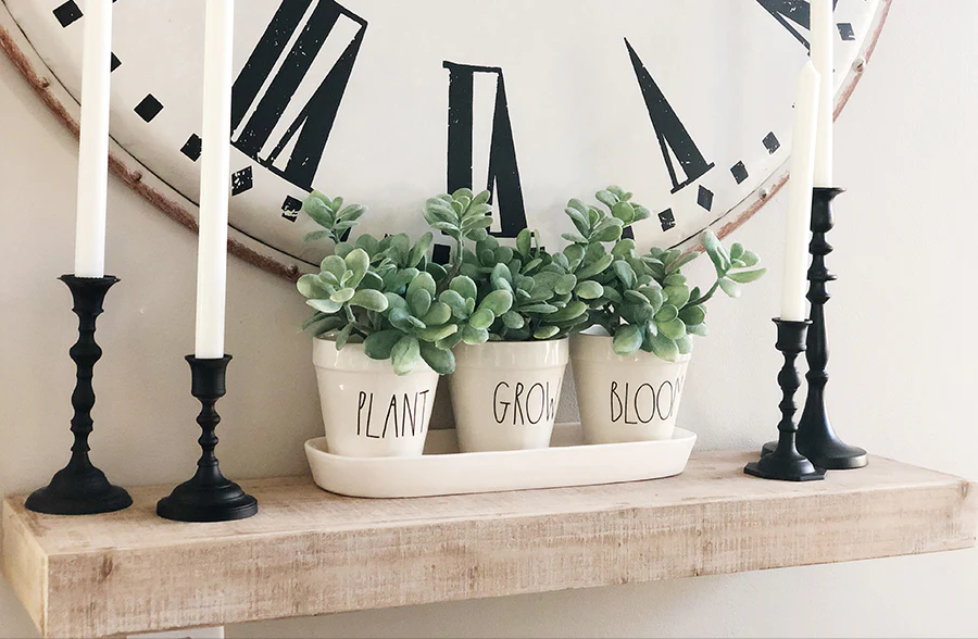 Whitewashed Chunky Floating Shelf