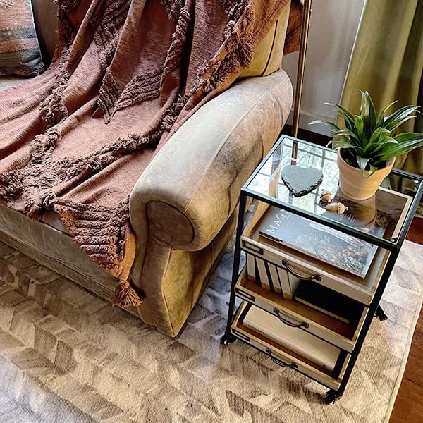 One of a Kind Side Table  with Storage Bins