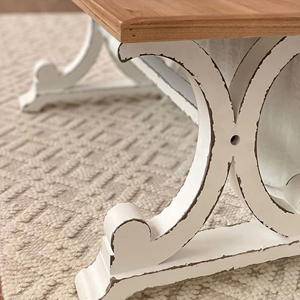 Distressed Wooden Corbel Bench