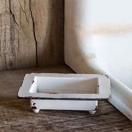 Painted Café Soap Dish, Set of 2