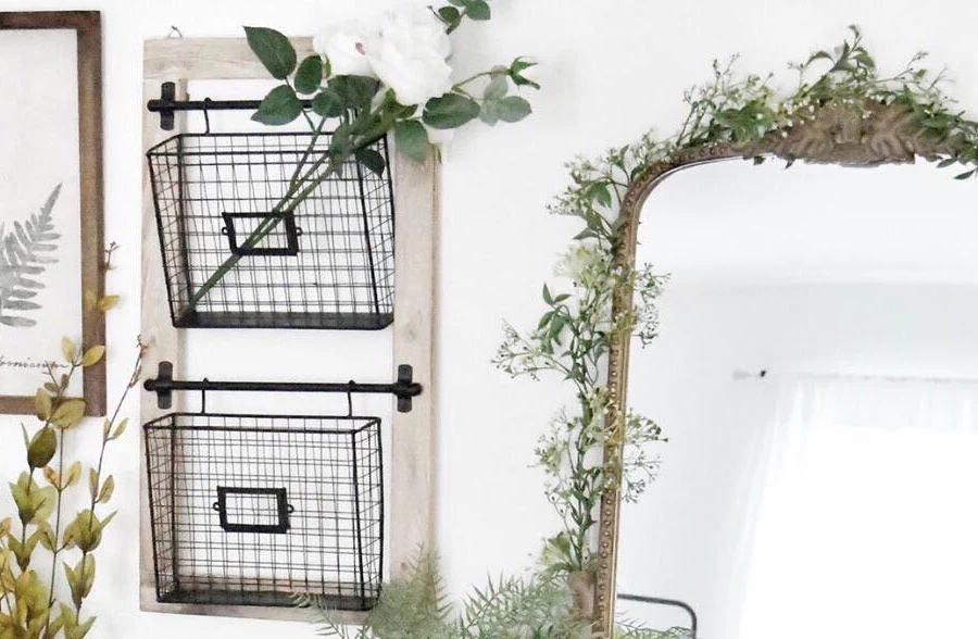 Hanging Wooden Framed Wall Bins