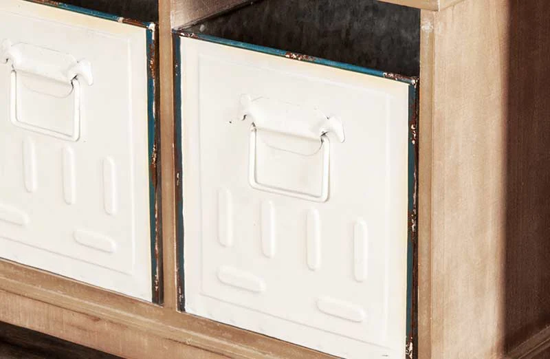 Enamel Drawer Storage Bench