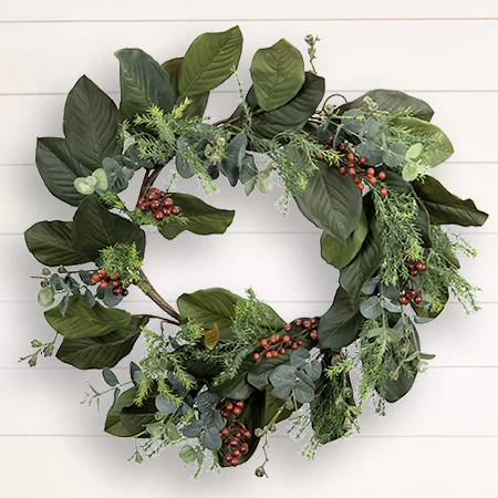 Magnolia and Berry Wreath