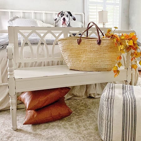 Chippy White Wooden Bench