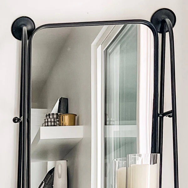 Industrial Swivel Wall Mirror with Storage