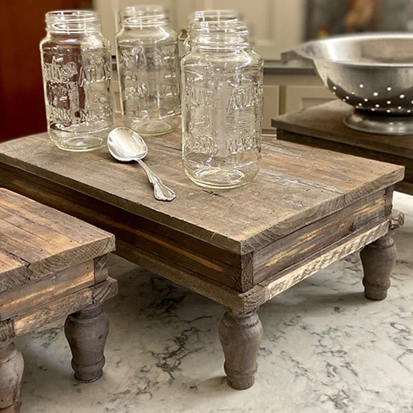 Reclaimed Wood Tabletop Risers, Set of 3