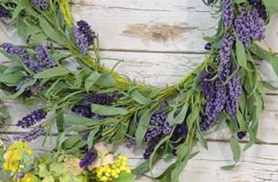 Lavender With Mixed Greenery Wreath