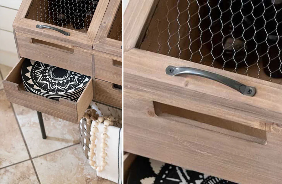 Rustic Wood Cubby Table