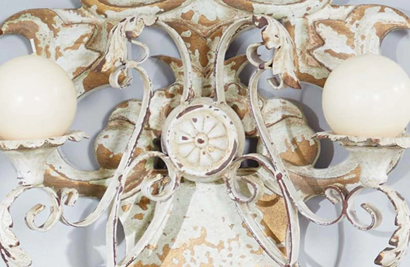 Distressed Ornate Wall Sconce