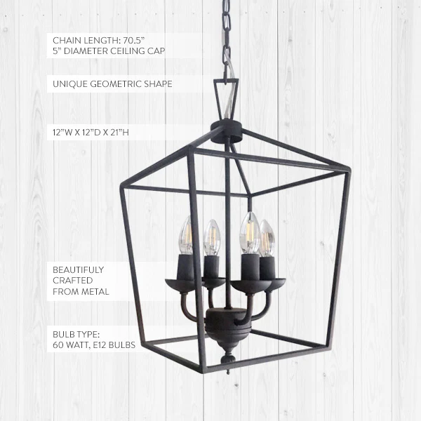 Metal Geometric Chandelier