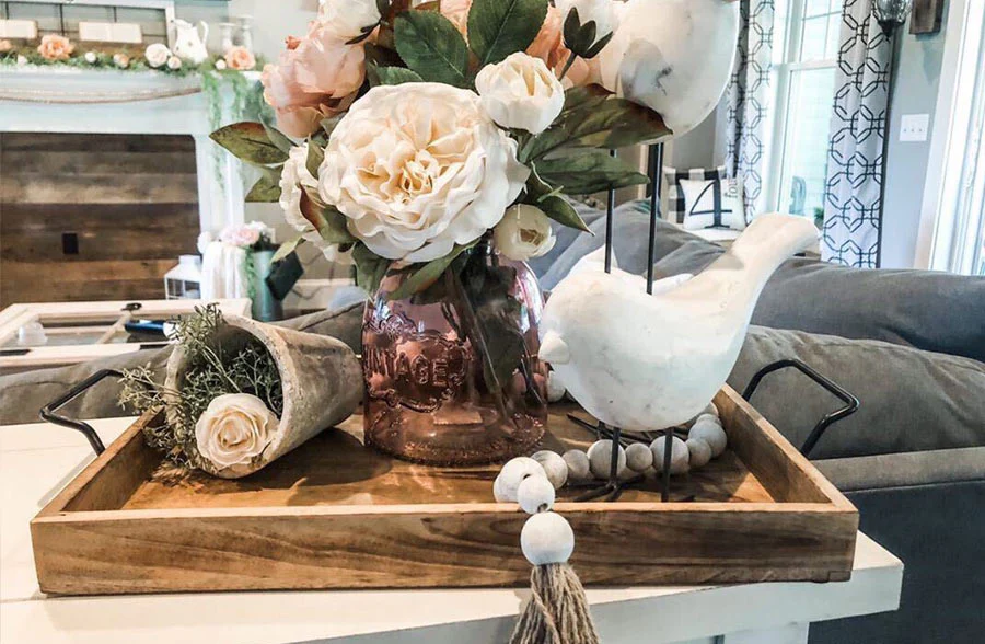 Wooden Tray with Handles, Set of 3