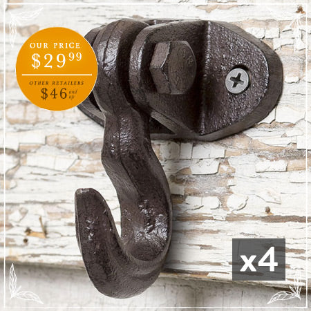 Cast Iron Wall Hook, Set of 4